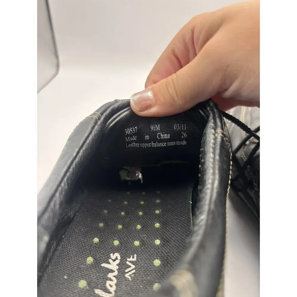 Clarks Espace Oxford Black Shoes Men Size 9.5